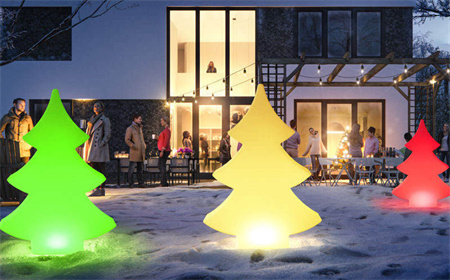 Custom Unique Christmas Tree Lamp Made of Polyethylene by Rotational Molding
